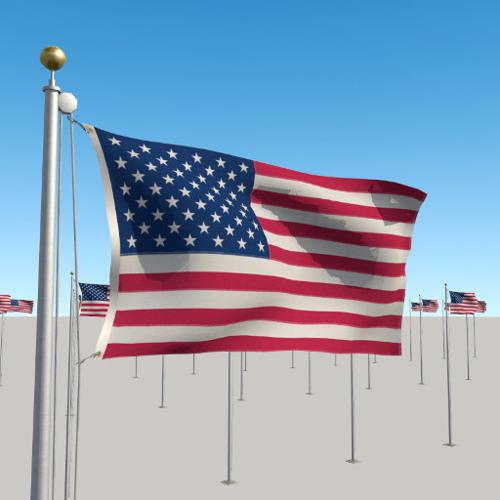 Flagpole with Seamless Looping Flag Animation preview image